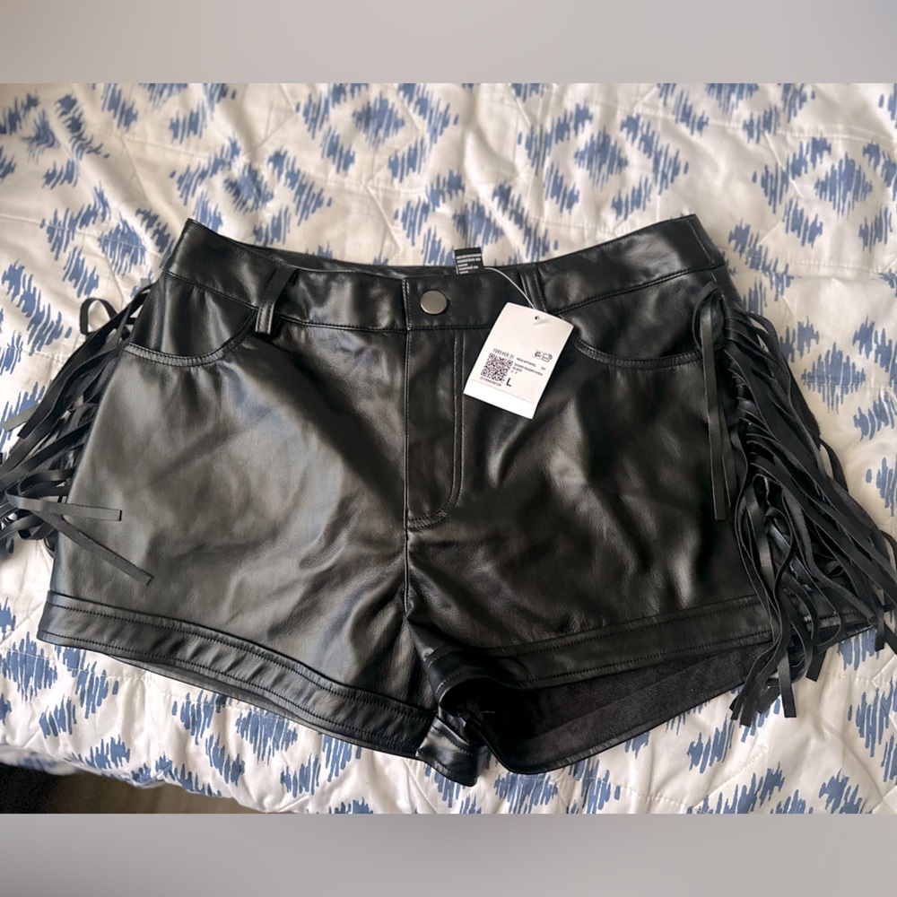 Forever 21 Black High Waist fringe Shorts